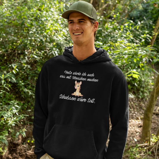 Heute würde ich auch was mit Menschen machen, Schubsen wäre toll - Herrenhoodie
