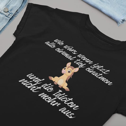 Wie wärs wenn jetzt alle einmal tief einatmen, und Idioten nicht mehr aus - Damenshirt